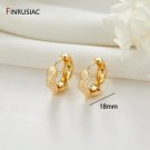 New Simple Round Circle Gold Plated Hoop Earrings 18mm