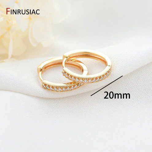 New Simple Round Circle Gold Plated Hoop Earrings For Women Korean Fashion 20mm