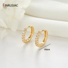 New Simple Round Circle Gold Plated Hoop Earrings For Women 14mm