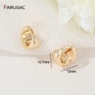 New Simple Round Circle Gold Plated Hoop Earrings For Women 12mm