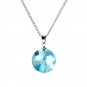 Chic Transparent Resin Round Ball Moon Pendant Necklace Women Blue Sky White Cloud