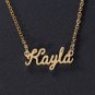 Fashion Unisex Women Men Cursive Custom Name Collar Chain Nameplate Pendant Necklace