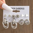 CS5404525 Pearl Silver Color Hoop Earrings Acrylic Dangle Earrings for Women Butterfly Twist