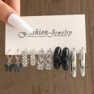 CS5478025 Pearl Silver Color Hoop Earrings Acrylic Dangle Earrings for Women Butterfly Twist