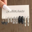 CS5583025 Pearl Silver Color Hoop Earrings Acrylic Dangle Earrings for Women Butterfly Twist