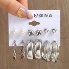 CS5419825 Pearl Silver Color Hoop Earrings Acrylic Dangle Earrings for Women Butterfly Twist