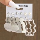 CS5179425 Pearl Silver Color Hoop Earrings Acrylic Dangle Earrings for Women Butterfly Twist
