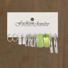CS5387525 Pearl Silver Color Hoop Earrings Acrylic Dangle Earrings for Women Butterfly Twist