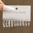 CS5472325 Pearl Silver Color Hoop Earrings Acrylic Dangle Earrings for Women Butterfly Twist