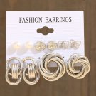 CS534330125 Pearl Silver Color Hoop Earrings Acrylic Dangle Earrings for Women Butterfly Twist