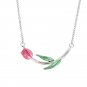 Vintage Elegant Tulip Pendant Necklace for Women Flower Clavicle Chain