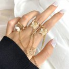 17035 Modyle Boho Gold Color Heart Rings Set For Women Vintage Geometric Cross Pearl