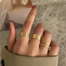 16799 Modyle Boho Gold Color Heart Rings Set For Women Vintage Geometric Cross Pearl