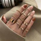 16805 Modyle Boho Gold Color Heart Rings Set For Women Vintage Geometric Cross Pearl