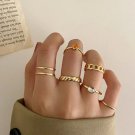 16913 Modyle Boho Gold Color Heart Rings Set For Women Vintage Geometric Cross Pearl
