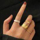 16916 Modyle Boho Gold Color Heart Rings Set For Women Vintage Geometric Cross Pearl