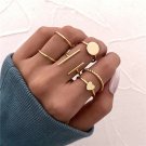 17349 Modyle Boho Gold Color Heart Rings Set For Women Vintage Geometric Cross Pearl