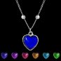 Thermochromic Mood Monitor Heart Pendant Necklace Color Change As Emperature