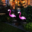 Solar Flamingo Stake Light Lantern Solar Powered Pathway Lights Waterproof Outdoor