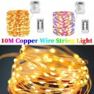 10m LED Outdoor Waterproof Copper Wire Lamp String Flashing Fairy Light