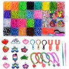 1500pcs+ Colorful Loom Bands Set Candy Color Bracelet Making Kit DIY Rubber Band Woven