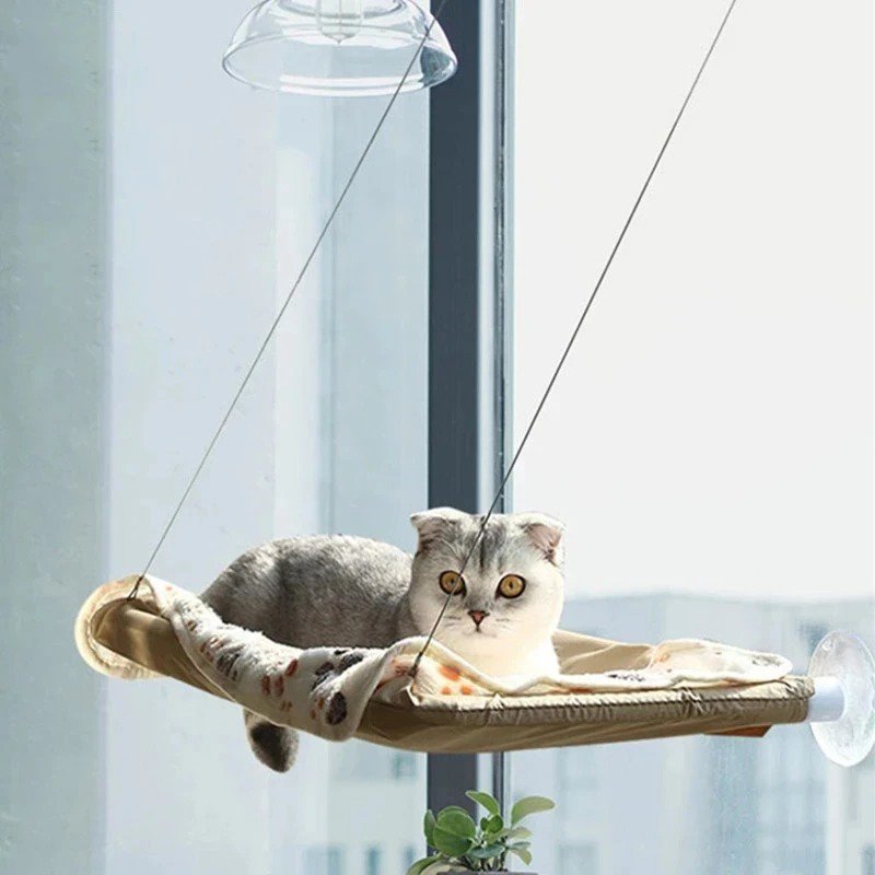 Hanging Cat Bed Pet Cat Hammock Aerial Cats Bed House Kitten Climbing Frame Sunny Window