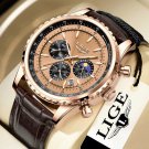 Watches Mens 2023 LIGE Casual Leather Quartz Men's Watch Top Brand Luxury Business