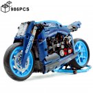 986PCS Technical Famous Diavel Blue Concept Motorcycle Building Blocks Assemble