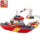 429PCS City Fire Police Fireboat Sea Rescue Boat Ship Model Building Blocks Sets