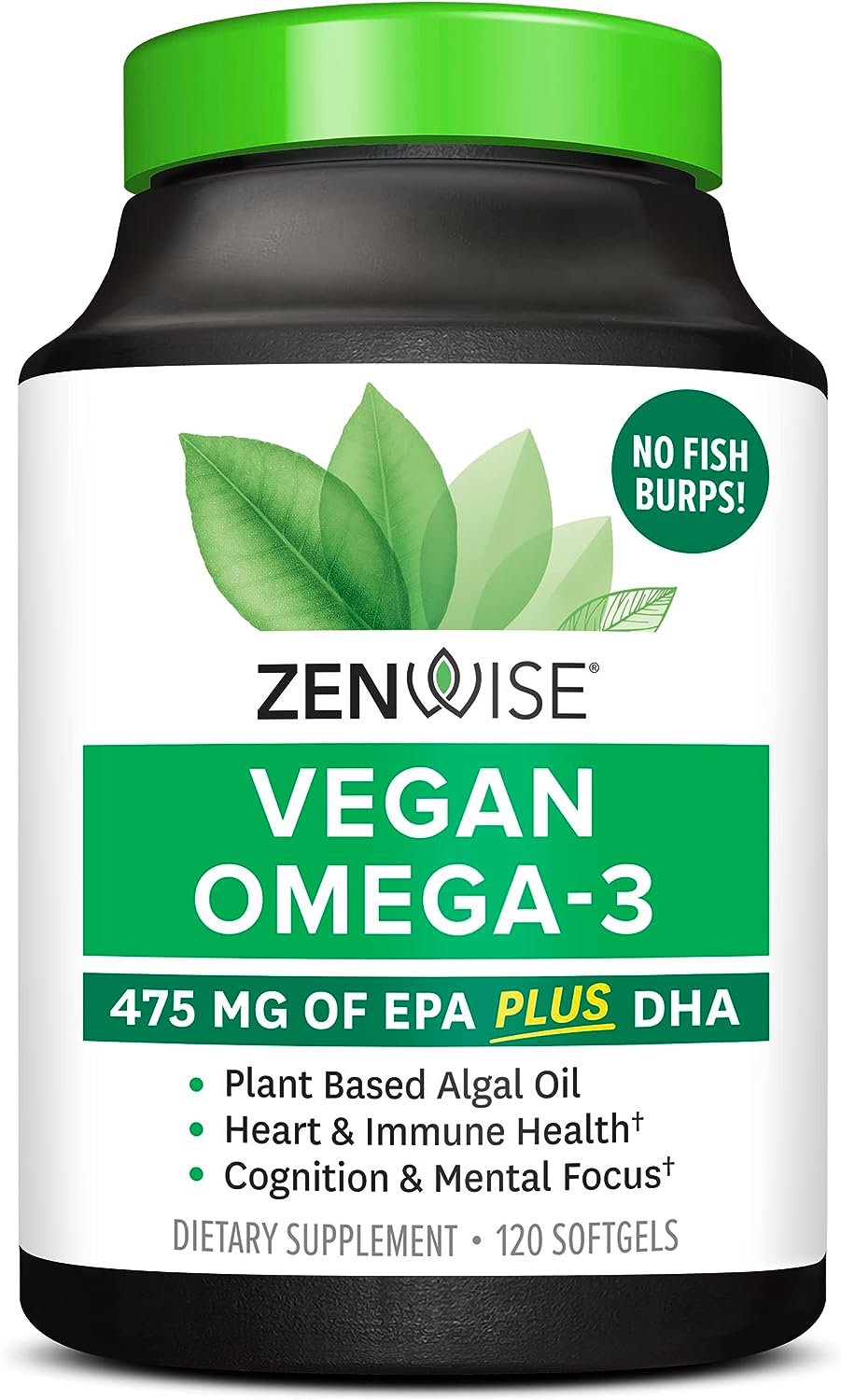 Zenwise Vegan Omega 3 Supplement - Marine Algal Source Of Epa & Dha Fatty Acids