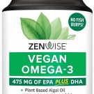 Zenwise Vegan Omega 3 Supplement - Marine Algal Source Of Epa & Dha Fatty Acids