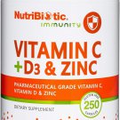 NutriBiotic – Vitamin C + Vitamin D3 & Zinc, 250 Capsules