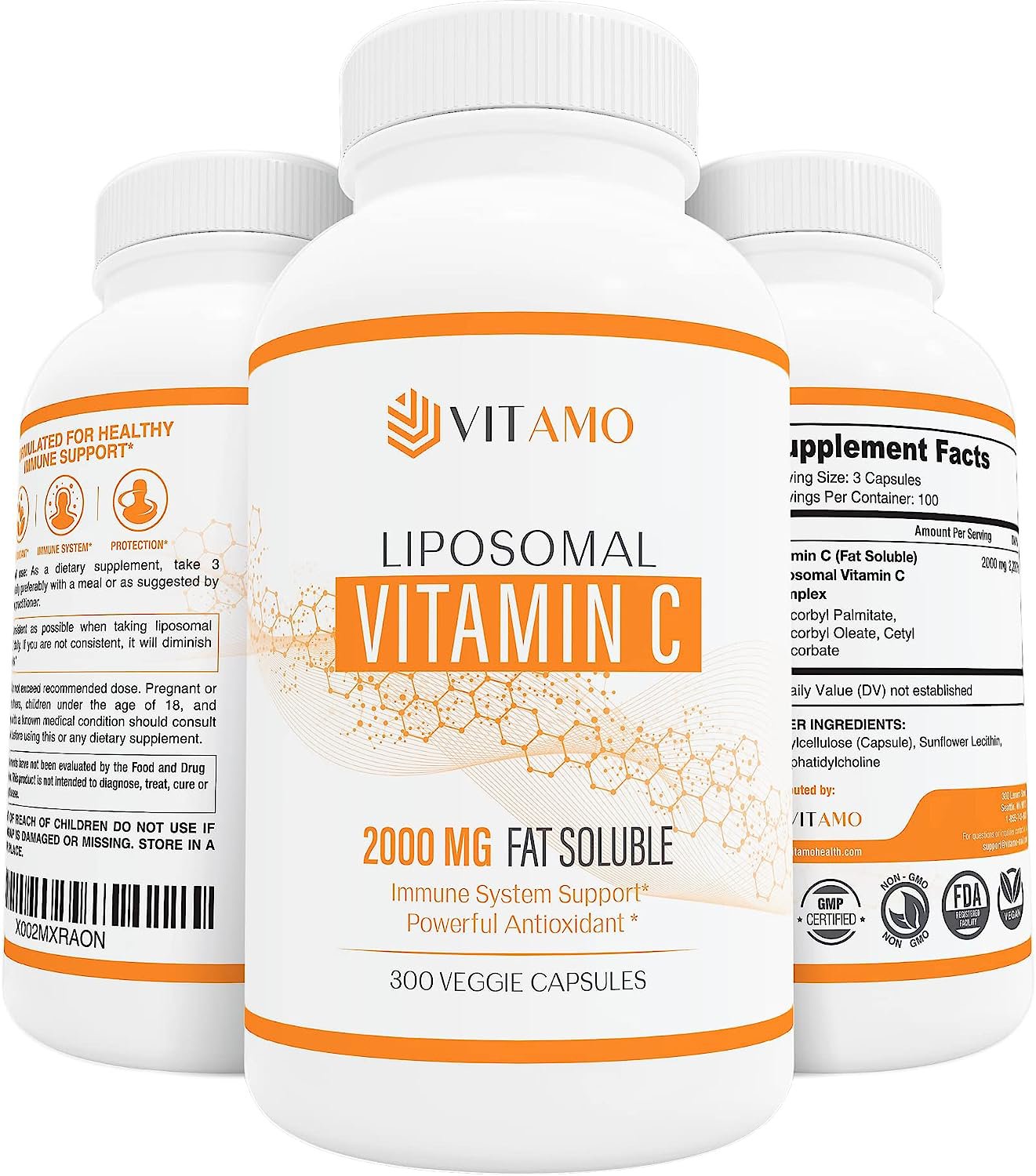 Liposomal Vitamin C 2000mg - Immune System & Collagen Booster - High 