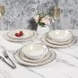 Melamine Dinnerware Set for 4-12pcs Dinnerware Dishes Set for Indoor and Outdoor