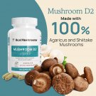 Organic Vegan Mushroom-Based Vitamin D2 Supplement (120 Caps), Vitamin D Vegan
