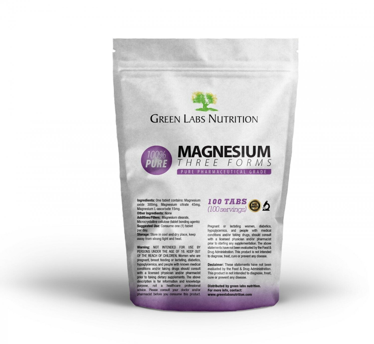 MAGNESIUM THREE FORMS COMPLEX TABLETS FOR OVERALL HEALTH 100 Tabs