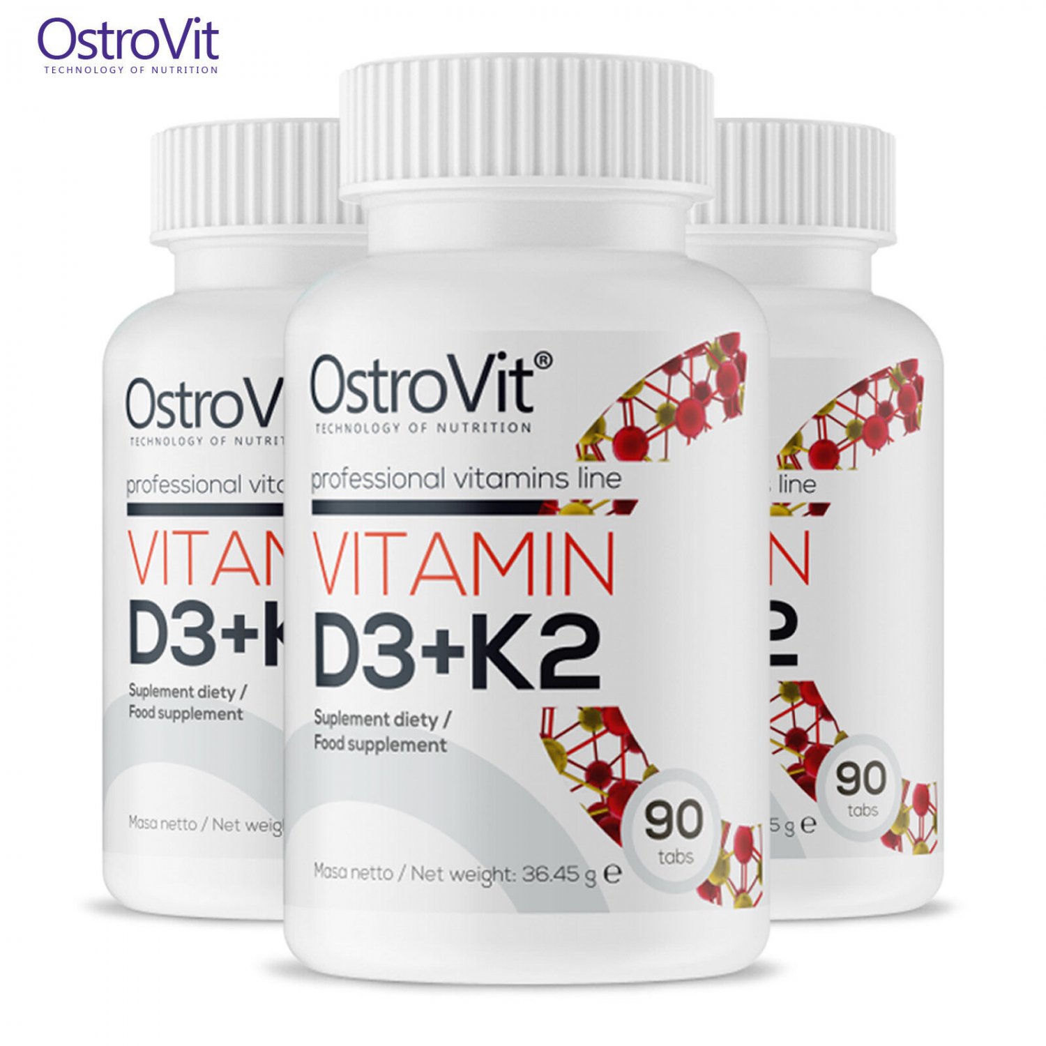 VITAMIN D3 + K2 90 Muscular System Support Vitamins Fat Loss Strong Bones
