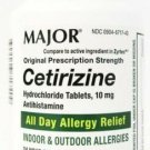 Major Cetirizine Hydrochloride Antihistamine 10mg Tablets 500ct