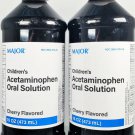 Major Childrens Acetaminophen Liquid 160 mg 16 oz each -2 Pack