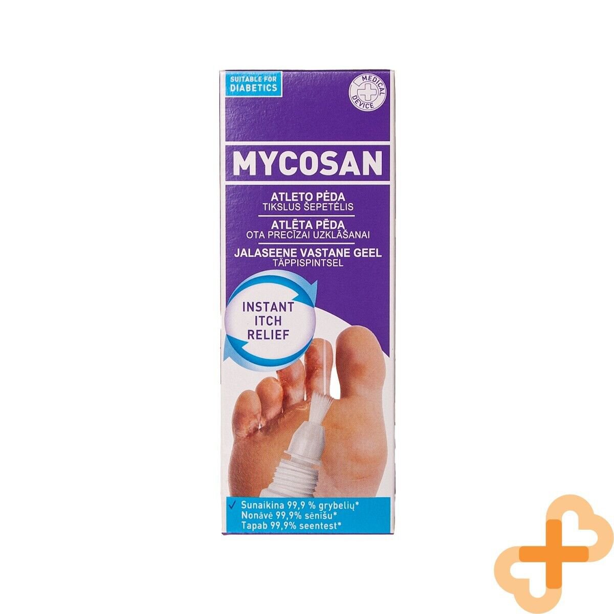 MYCOSAN Antifungal Foot Gel 15 ml Precision Brush Athlete's Foot Itch