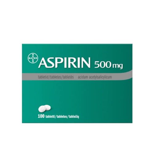 Aspirin 500 mg, 100 tablets For Symptomatic Relief from Headache