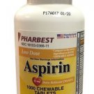 Aspirin 81mg 1000 Chewable Tablets Orange FLAVORED