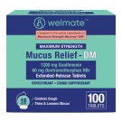 WELMATE Max Strength Mucus DM Expectorant & Cough Suppressant ER 100 Count Tabs