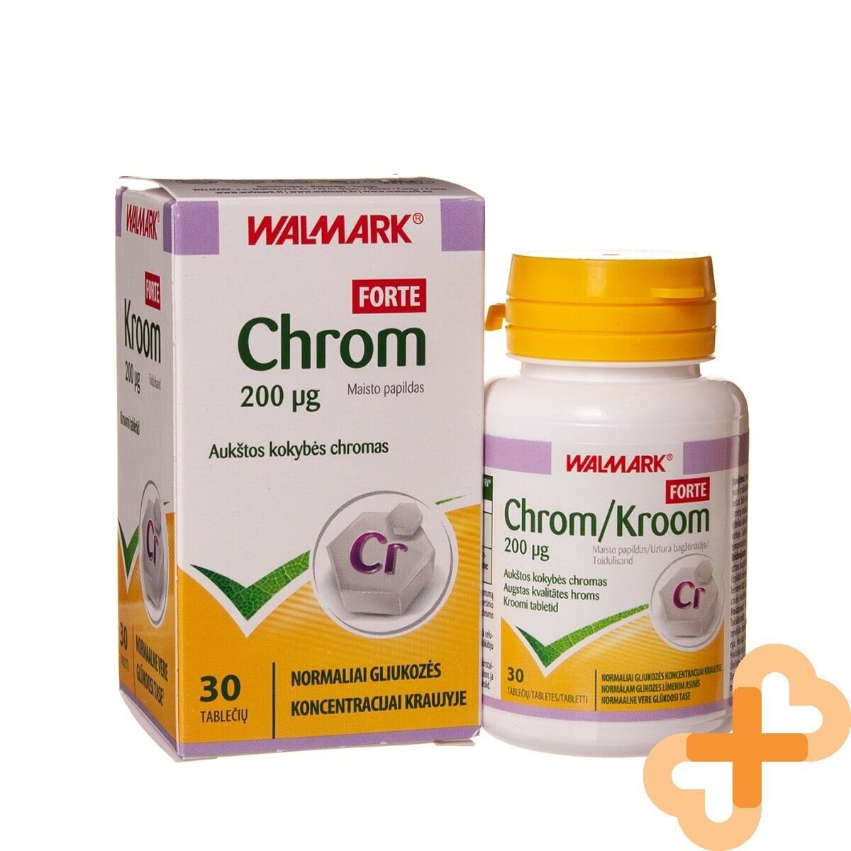 WALMARK Chromium Forte 200 µg 30 Tablets Blood Glucose Levels Supplement