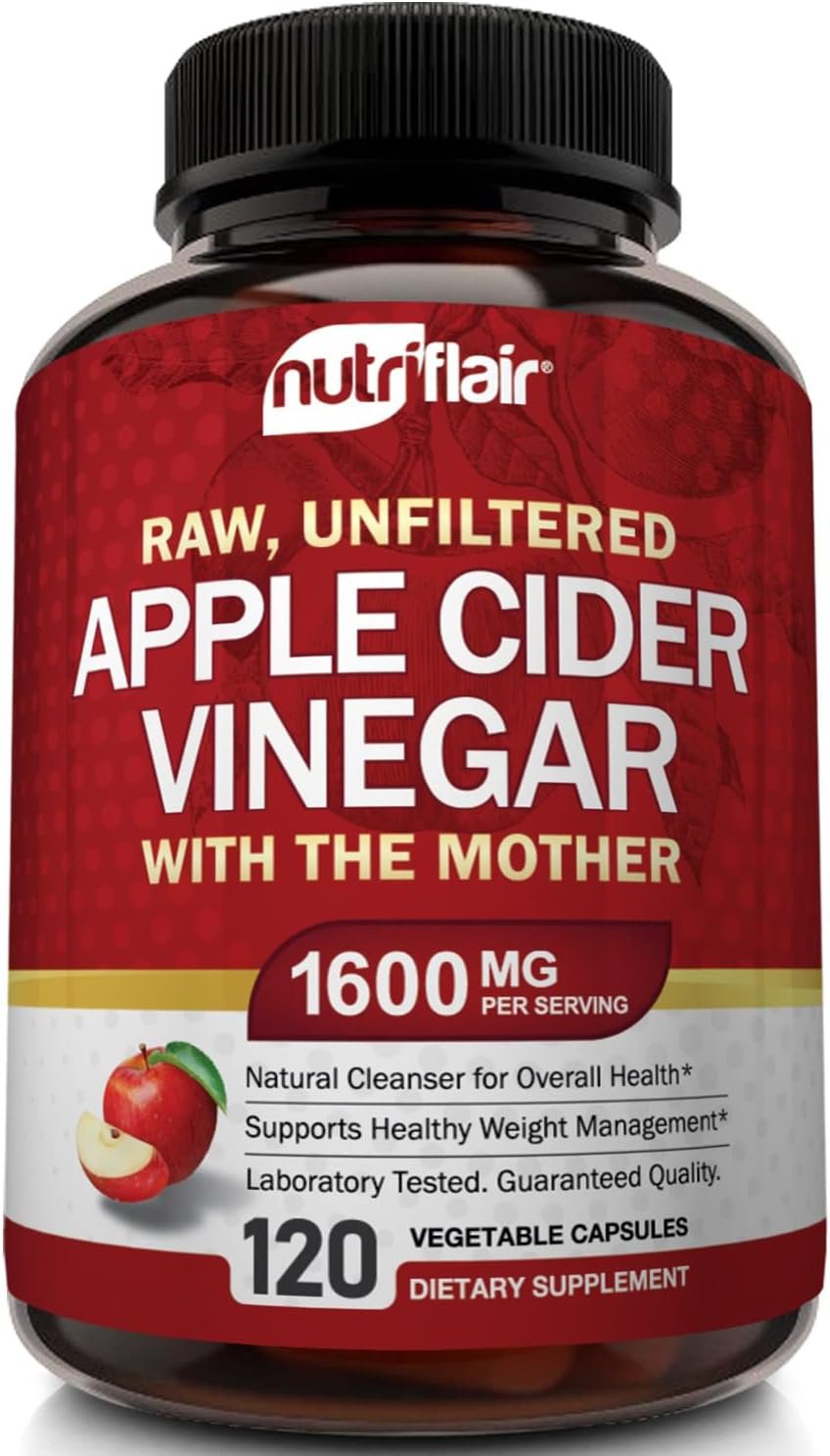 Apple Cider Vinegar Capsules with The Mother - 120 Vegan ACV Pills - Best Supplement