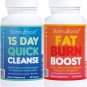 SkinnyBoost Fat Burn & 15 Day Quick Cleanse KIT-Vegan Capsules, Easy to Use: Detox