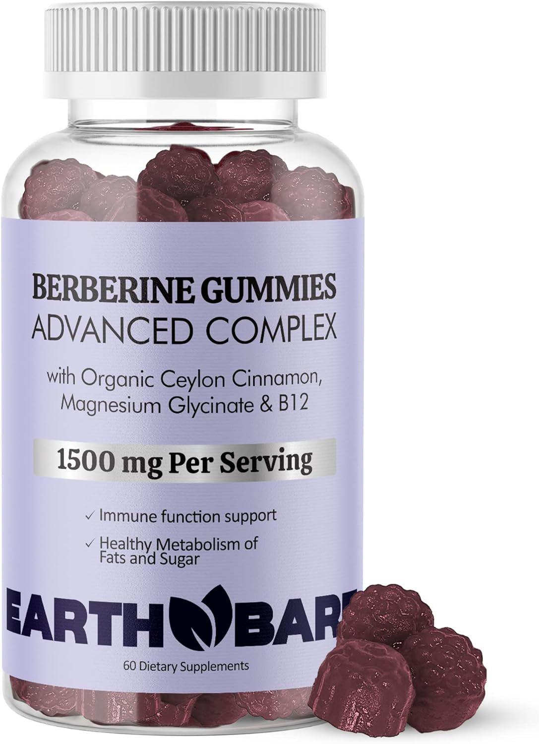 Earth Bare Berberine Supplement High Potency Berberine with Ceylon