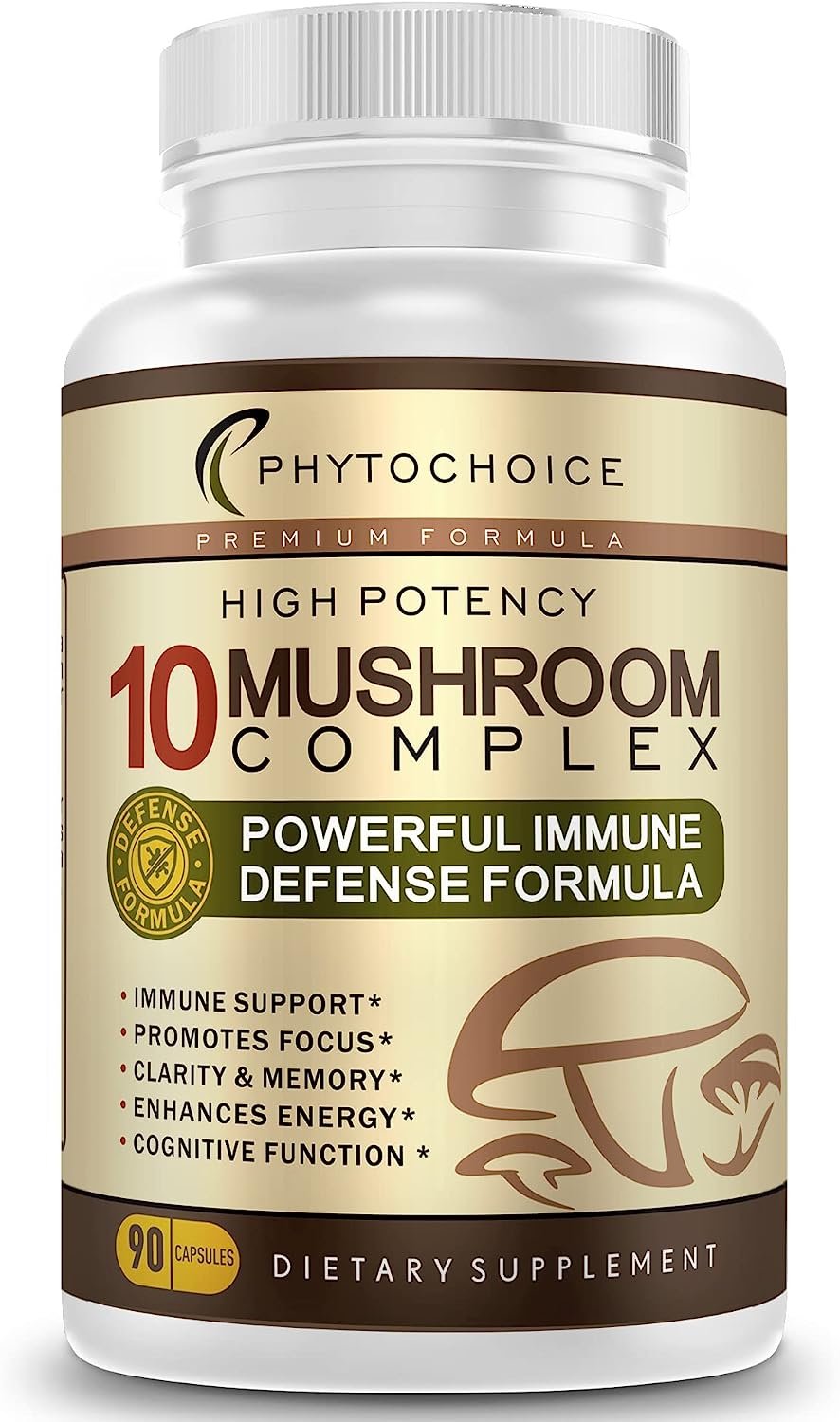 Powerful 10 Mushroom ComplexAdvanced Blend of Best Functional Mushrooms