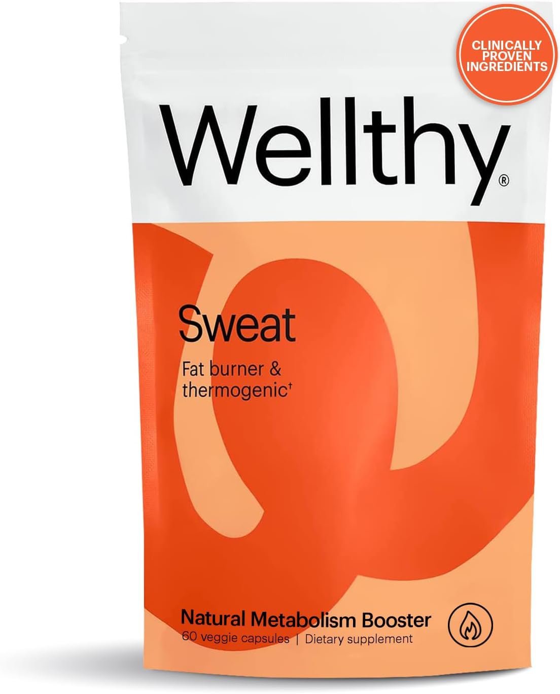 Wellthy Sweat Thermogenic Fat Burner Pills, All Natural Metabolism