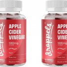 Droppels Apple Cider Vinegar Gummies 1000mg with Beet Root & Pomegranate - 2 Pack Bulk